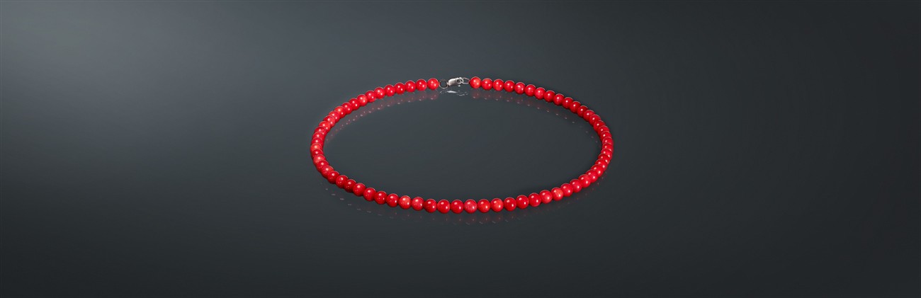 Ожерелье из кораллов, с замком* из серебра 925˚. к-к700-40с