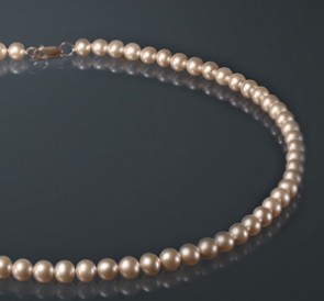 Ожерелье из розового жемчуга р650хж40з: розовый пресноводный жемчуг, золото 585°